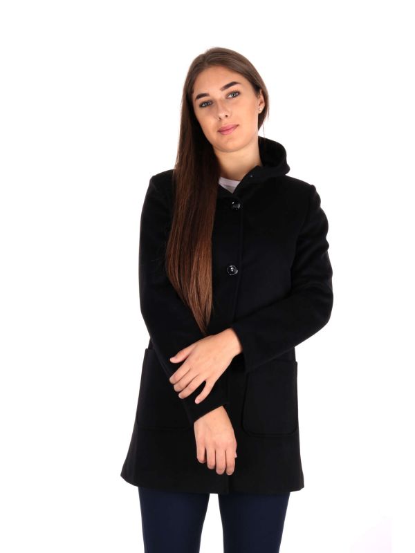 CAPPOTTO CON CAPPUCCIO EFFEPI DONNA NERO