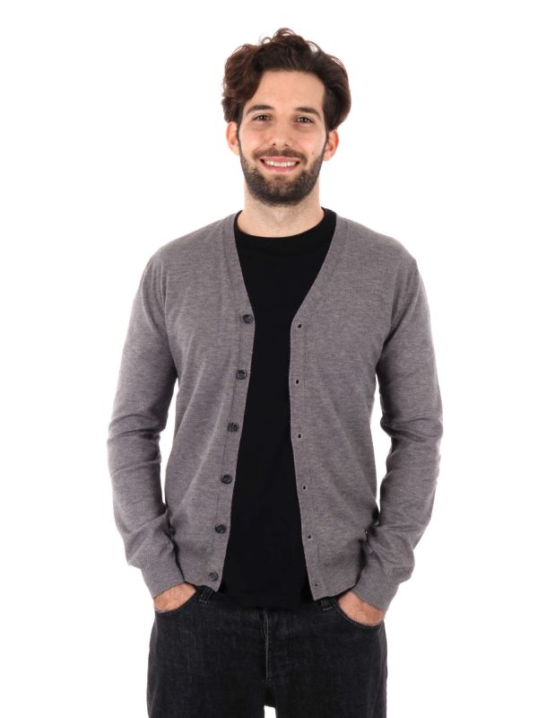 CARDIGAN CON BOTTONI GIANNI LUPO UOMO GRIGIO