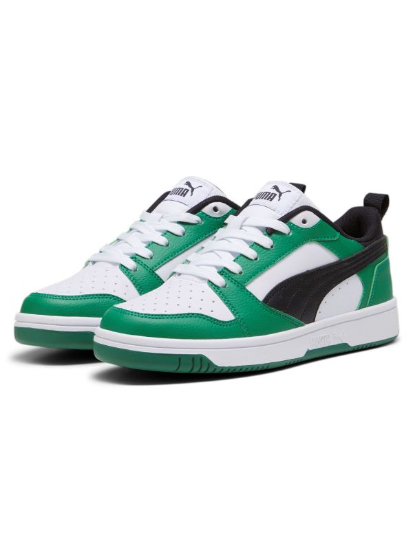 SNEAKERS BASSE REBOUND V6 PUMA UNISEX BIANCO VERDE 393833 05 Online a Meca Moda Dress Shoes