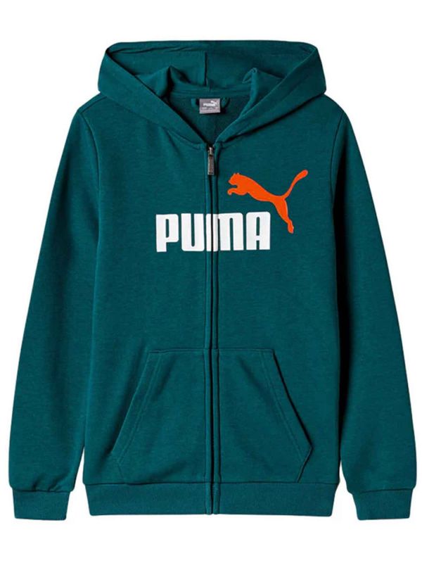 FELPA CON CAPPUCCIO PUMA BAMBINO VERDE