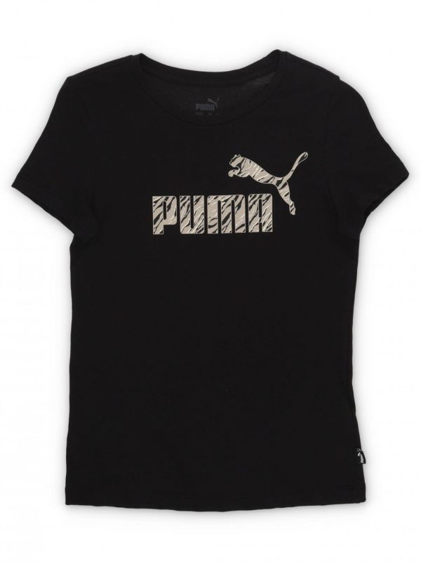 T-SHIRT LOGO ANIMALIER PUMA RAGAZZA NERO