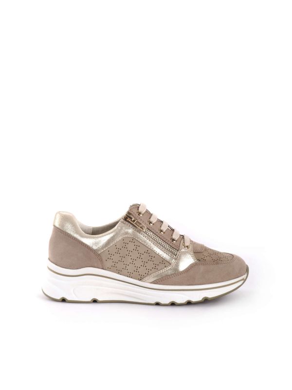 SNEAKERS CON ZIP GLAM SHOELAB DONNA BEIGE