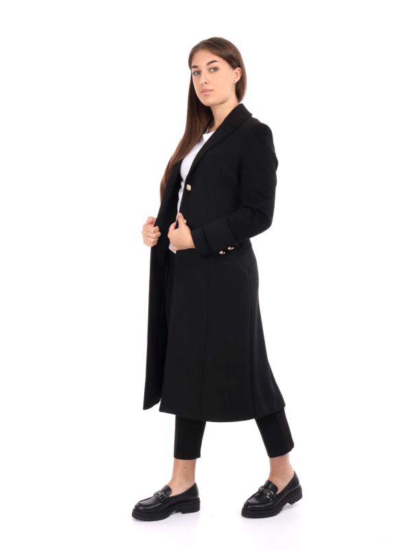 CAPPOTTO STILE MILITARE LUNGO ARTIGLI DONNA NERO