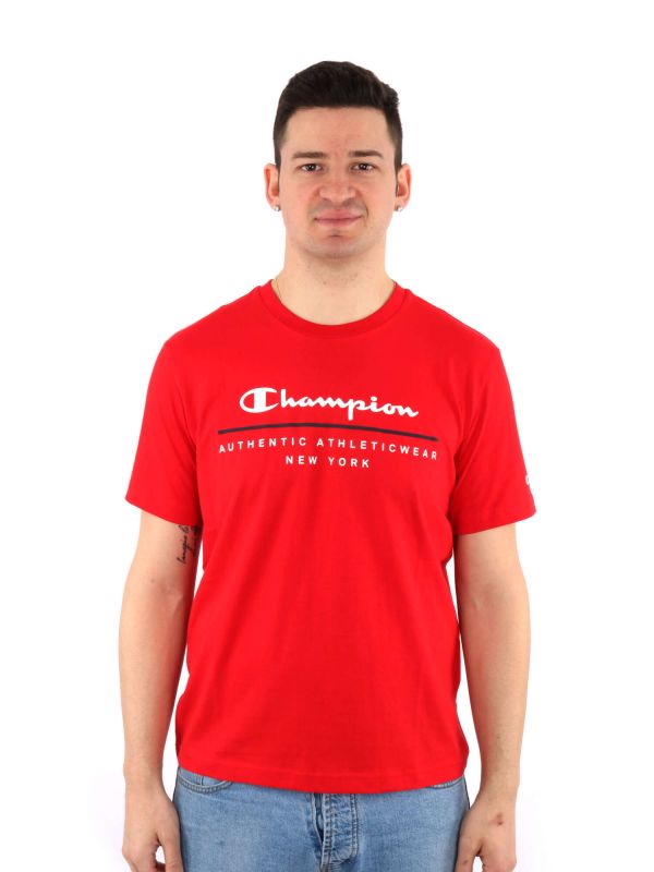 T SHIRT MANICA CORTA CHAMPION DA UOMO ROSSO 219734 RS011 Online a Meca Moda Dress Shoes