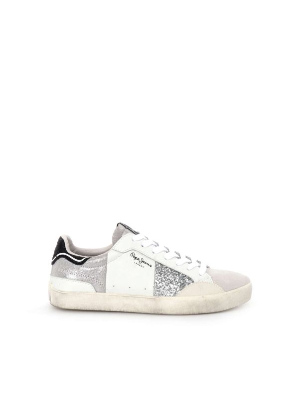 SNEAKERS LANE FUN PEPE JEANS DONNA BIANCO ARGENTO