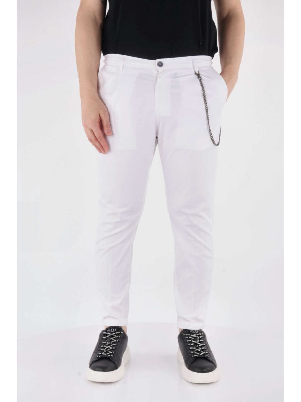 PANTALONE SANTOS FB UOMO BIANCO