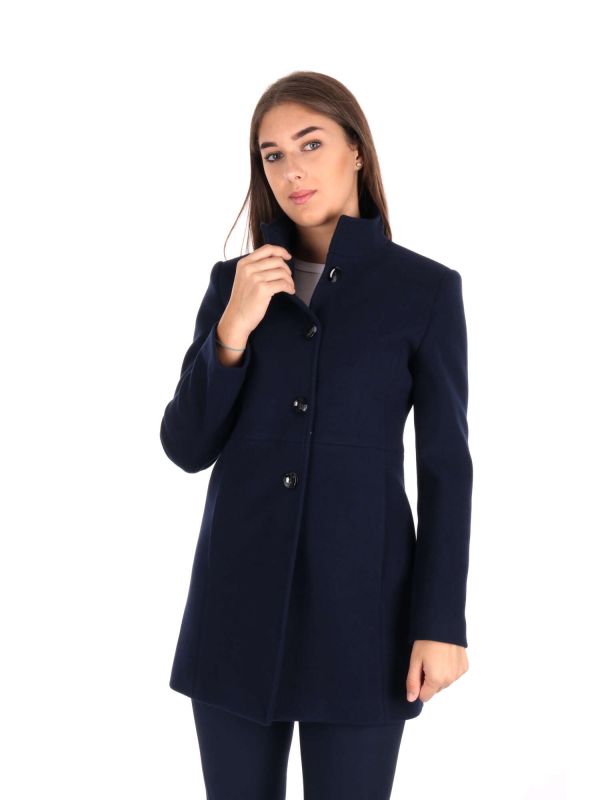 CAPPOTTO MIDI MONOPETTO EFFEPI DONNA BLU