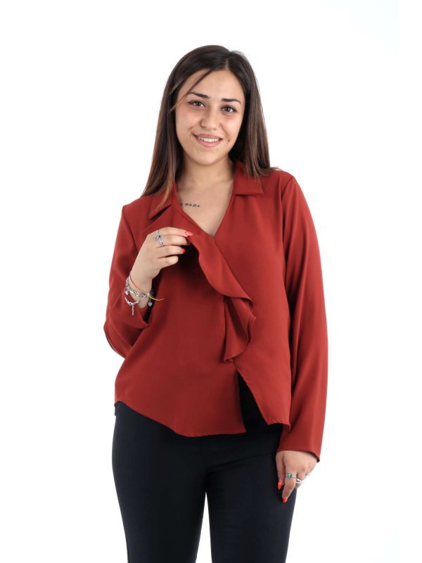 BLOUSA CON ROUCHE EFFEPI DONNA TOMATO