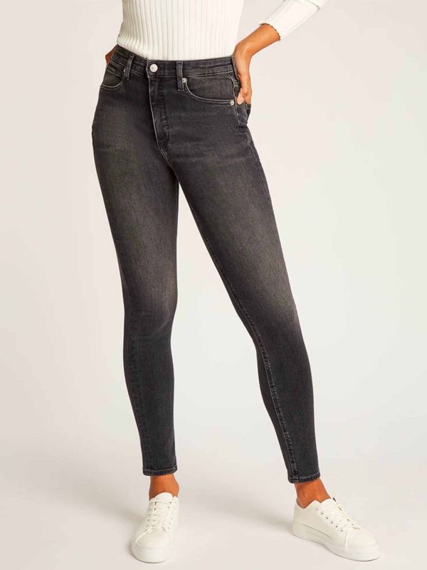 DENIM HIGH RISE SKINNY CALVIN KLEIN DONNA DENIM BLACK