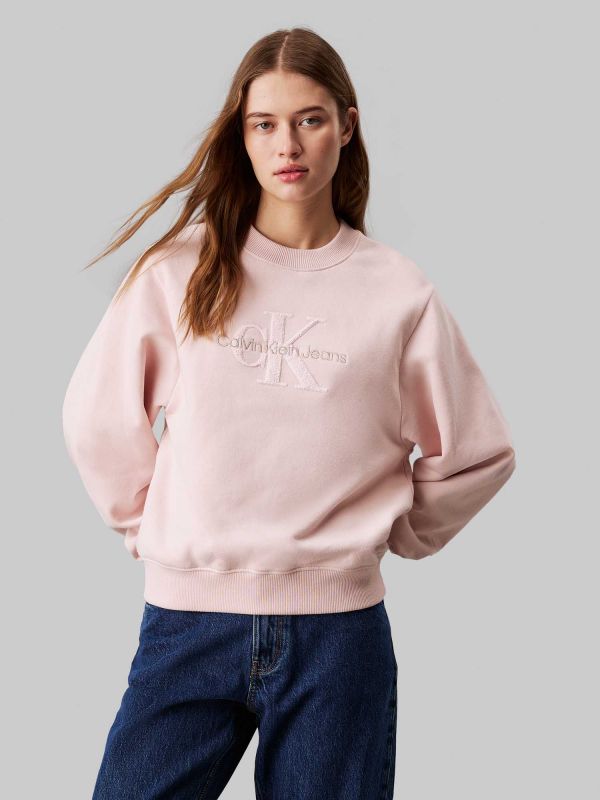 FELPA MANICHE A PALLONCINO CALVIN KLEIN JEANS DA DONNA ROSA