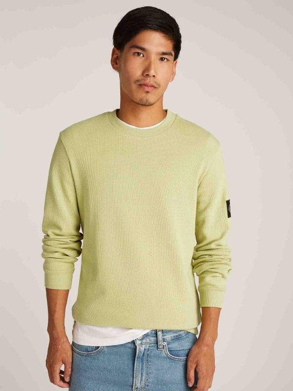 MAGLIA WAFFLE CALVIN KLEIN JEANS UOMO VERDE