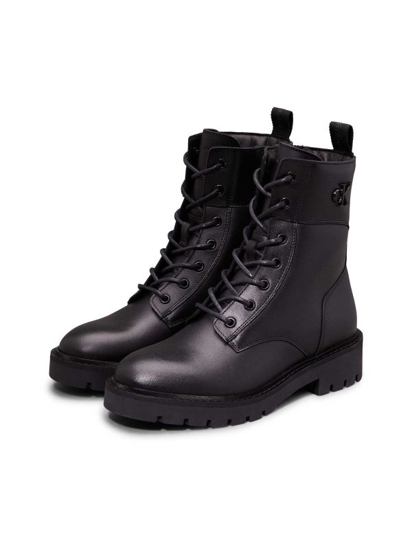 ANFIBIO COMBAT BOOT MID CALVIN KLEIN DONNA NERO