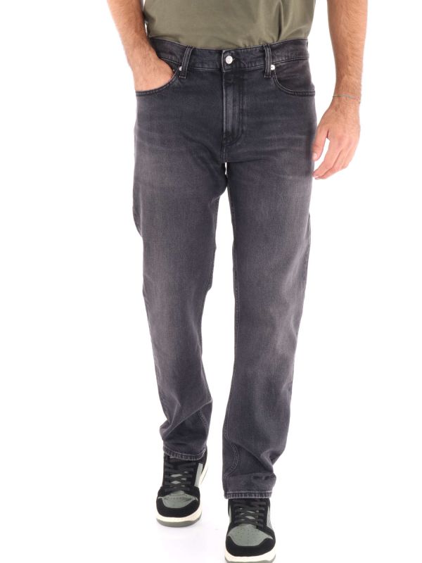 JEANS SLIM STRAIGHT CALVIN KLEIN UOMO DENIM BLACK