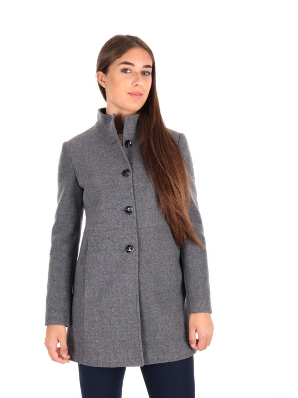 CAPPOTTO MIDI MONOPETTO EFFEPI DONNA GRIGIO SCURO