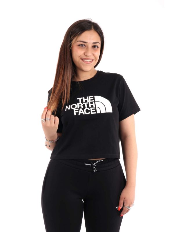 T-SHIRT GIROCOLLO CROP THE NORTH FACE DONNA NERO