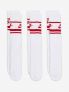 NIKE CALZE 3PZ - BIANCO-ROSSO - 1