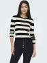 JDY PLUM L/S O-NECK - NERO-BIANCO - 0