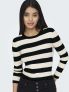 JDY PLUM L/S O-NECK - NERO-BIANCO - 4